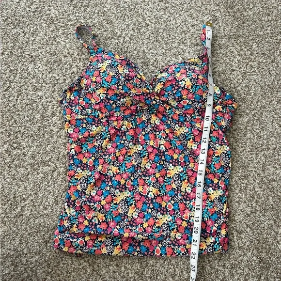 🦋 Anne Cole Floral Tankini Swim Top Beach Vacation Summer Underwire 40D - Picture 5 of 5